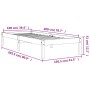 Solid wax brown pine wood bed frame 100x200 cm by , Beds and slatted bases - Ref: Foro24-844851, Price: 64,30 €, Discount: %