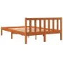 Bettgestell aus massivem, wachsbraunem Kiefernholz, 140 x 190 cm von , Betten und Lattenroste - Ref: Foro24-844805, Preis: 76...