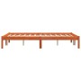 Solid wax brown pine wood bed frame 120x190 cm by , Beds and slatted bases - Ref: Foro24-844839, Price: 77,16 €, Discount: %