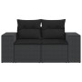 2-Sitzer-Gartensofa mit schwarzen synthetischen Rattankissen von , Outdoor-Sofas - Ref: Foro24-365974, Preis: 197,11 €, Rabat...