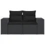 2-Sitzer-Gartensofa mit schwarzen synthetischen Rattankissen von , Outdoor-Sofas - Ref: Foro24-365974, Preis: 226,32 €, Rabat...