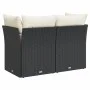 2-seater garden sofa with black synthetic rattan cushions by , Outdoor sofas - Ref: Foro24-366013, Price: 150,15 €, Discount: %