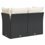 Sofá de jardín 2 plazas con cojines ratán sintético negro de , Sofás de exterior - Ref: Foro24-366013, Precio: 150,16 €
