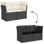 2-seater garden sofa with black synthetic rattan cushions by , Outdoor sofas - Ref: Foro24-366013, Price: 150,15 €, Discount: %