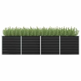 Anthrazitgraues Blumenbeet aus verzinktem Stahl, 320 x 80 x 77 cm von vidaXL, Töpfe und Pflanzgefäße - Ref: Foro24-45728, Pre...