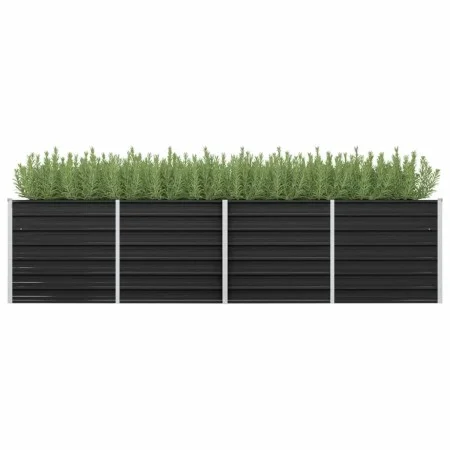 Anthracite gray galvanized steel flower bed 320x80x77 cm by vidaXL, Pots and planters - Ref: Foro24-45728, Price: 127,82 €, D...