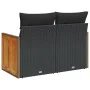2-seater garden sofa with black synthetic rattan cushions by , Outdoor sofas - Ref: Foro24-365995, Price: 157,57 €, Discount: %