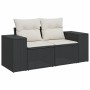 2-Sitzer-Gartensofa mit schwarzen synthetischen Rattankissen von , Outdoor-Sofas - Ref: Foro24-366007, Preis: 151,02 €, Rabat...