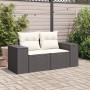 2-Sitzer-Gartensofa mit schwarzen synthetischen Rattankissen von , Outdoor-Sofas - Ref: Foro24-366007, Preis: 151,02 €, Rabat...
