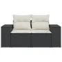 2-seater garden sofa with black synthetic rattan cushions by , Outdoor sofas - Ref: Foro24-366007, Price: 171,00 €, Discount: %
