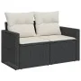 2-seater garden sofa with black synthetic rattan cushions by , Outdoor sofas - Ref: Foro24-366005, Price: 152,79 €, Discount: %