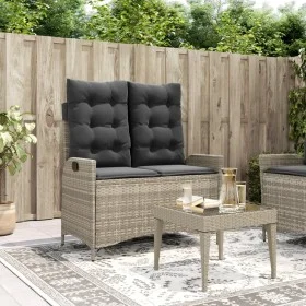 Garden recliner with gray synthetic rattan cushions by , garden benches - Ref: Foro24-368241, Price: 187,51 €, Discount: %