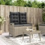 Sillón reclinable de jardín con cojines ratán sintético gris de , Bancos de jardín - Ref: Foro24-368241, Precio: 163,23 €