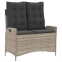 Sillón reclinable de jardín con cojines ratán sintético gris de , Bancos de jardín - Ref: Foro24-368241, Precio: 163,23 €