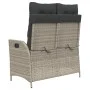 Garden recliner with gray synthetic rattan cushions by , garden benches - Ref: Foro24-368241, Price: 187,51 €, Discount: %