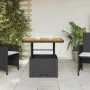 Garden table synthetic rattan and solid black acacia 70x70x72cm by , Garden tables - Ref: Foro24-368269, Price: 107,92 €, Dis...