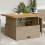 Mesa de jardín madera de acacia y ratán PE beige 110x110x71 cm de , Mesas de jardín - Ref: Foro24-368274, Precio: 202,90 €, D...