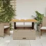 Gartentisch aus Akazienholz und beigem PE-Rattan 110x110x71 cm von , Gartentische - Ref: Foro24-368274, Preis: 221,83 €, Raba...