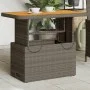 Synthetic rattan and gray acacia wood garden table 90x55x71 cm by , Garden tables - Ref: Foro24-368276, Price: 128,91 €, Disc...