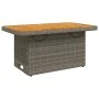 Synthetic rattan and gray acacia wood garden table 90x55x71 cm by , Garden tables - Ref: Foro24-368276, Price: 128,91 €, Disc...