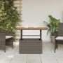 Synthetic rattan and gray acacia wood garden table 90x55x71 cm by , Garden tables - Ref: Foro24-368276, Price: 118,56 €, Disc...