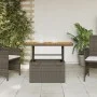 Synthetic rattan and gray acacia wood garden table 90x55x71 cm by , Garden tables - Ref: Foro24-368276, Price: 128,91 €, Disc...
