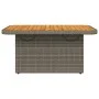 Synthetic rattan and gray acacia wood garden table 90x55x71 cm by , Garden tables - Ref: Foro24-368276, Price: 128,91 €, Disc...