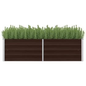 Braunes Blumenbeet aus verzinktem Stahl, 160 x 40 x 45 cm von vidaXL, Töpfe und Pflanzgefäße - Ref: Foro24-45718, Preis: 47,1...