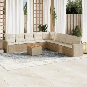 Garden sofa set with beige cushions 10 pieces synthetic rattan by , Garden sets - Ref: Foro24-3224168, Price: 652,54 €, Disco...