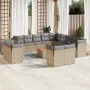 14-piece garden sofa set with beige synthetic rattan cushions by , Garden sets - Ref: Foro24-3223959, Price: 900,22 €, Discou...