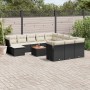 Garden sofa and cushion set 13 pieces black synthetic rattan by , Garden sets - Ref: Foro24-3223984, Price: 723,27 €, Discoun...