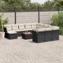 Garden sofa and cushion set 13 pieces black synthetic rattan by , Garden sets - Ref: Foro24-3223984, Price: 774,12 €, Discoun...