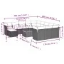 Garden sofa and cushion set 13 pieces black synthetic rattan by , Garden sets - Ref: Foro24-3223984, Price: 774,12 €, Discoun...