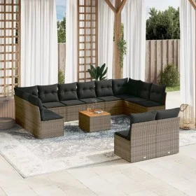 Gartensofa-Set mit Kissen, 13-teilig, graues synthetisches Rattan von , Gartensets - Ref: Foro24-3223897, Preis: 691,61 €, Ra...