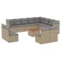 Garden sofa set with cushions 13 pieces beige synthetic rattan by , Garden sets - Ref: Foro24-3223931, Price: 814,03 €, Disco...