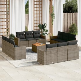Garden sofa set with cushions 13 pieces gray synthetic rattan by , Garden sets - Ref: Foro24-3224058, Price: 869,51 €, Discou...