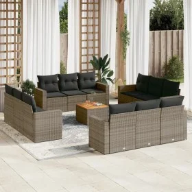 Garden sofa set with cushions 13 pieces gray synthetic rattan by , Garden sets - Ref: Foro24-3224058, Price: 883,77 €, Discou...
