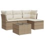 Gartensofa-Set mit Kissen, 5-teilig, beiges synthetisches Rattan von , Gartensets - Ref: Foro24-3249387, Preis: 334,34 €, Rab...