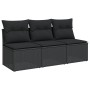 3-seater garden sofa with PE rattan cushions in black by , Outdoor sofas - Ref: Foro24-365988, Price: 159,49 €, Discount: %