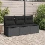 3-Sitzer-Gartensofa mit PE-Rattankissen in Schwarz von , Outdoor-Sofas - Ref: Foro24-365988, Preis: 157,69 €, Rabatt: %