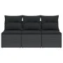 3-Sitzer-Gartensofa mit PE-Rattankissen in Schwarz von , Outdoor-Sofas - Ref: Foro24-365988, Preis: 157,69 €, Rabatt: %