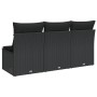 3-seater garden sofa with PE rattan cushions in black by , Outdoor sofas - Ref: Foro24-365988, Price: 159,49 €, Discount: %