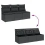 3-Sitzer-Gartensofa mit PE-Rattankissen in Schwarz von , Outdoor-Sofas - Ref: Foro24-365988, Preis: 157,69 €, Rabatt: %