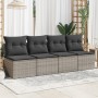 Garden sofa with cushions 4 seater gray synthetic rattan by , Outdoor sofas - Ref: Foro24-366116, Price: 212,38 €, Discount: %