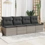 Garden sofa with cushions 4 seater gray synthetic rattan by , Outdoor sofas - Ref: Foro24-366116, Price: 209,06 €, Discount: %
