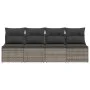 Garden sofa with cushions 4 seater gray synthetic rattan by , Outdoor sofas - Ref: Foro24-366116, Price: 209,06 €, Discount: %