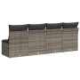 Garden sofa with cushions 4 seater gray synthetic rattan by , Outdoor sofas - Ref: Foro24-366116, Price: 212,38 €, Discount: %