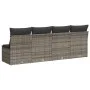 Garden sofa with cushions 4 seater gray synthetic rattan by , Outdoor sofas - Ref: Foro24-366116, Price: 209,06 €, Discount: %