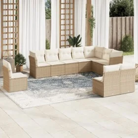 Garden sofa set with beige cushions 10 pieces synthetic rattan by , Garden sets - Ref: Foro24-3249637, Price: 669,26 €, Disco...