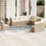 Gartensofa-Set mit beigen Kissen, 10-teilig, synthetisches Rattan von , Gartensets - Ref: Foro24-3249637, Preis: 671,88 €, Ra...